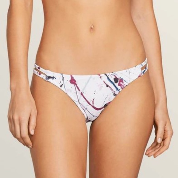 NWT Volcom Hipster Splatter Print Bikini Bottom XS - Picture 1 of 7